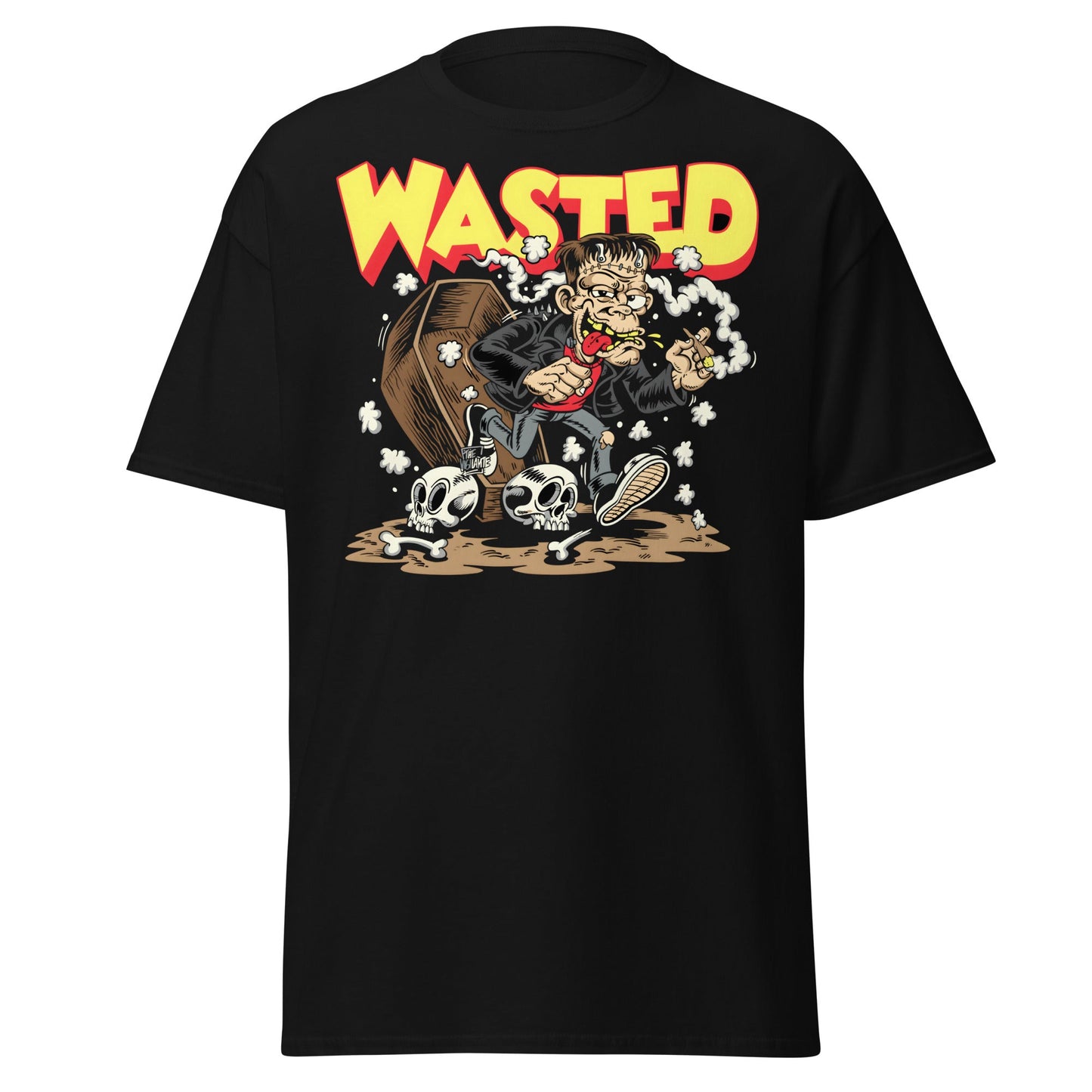 Wasted Frankenstein T-Shirt - Monster Punk Rock Tee - S - T-Shirts Online