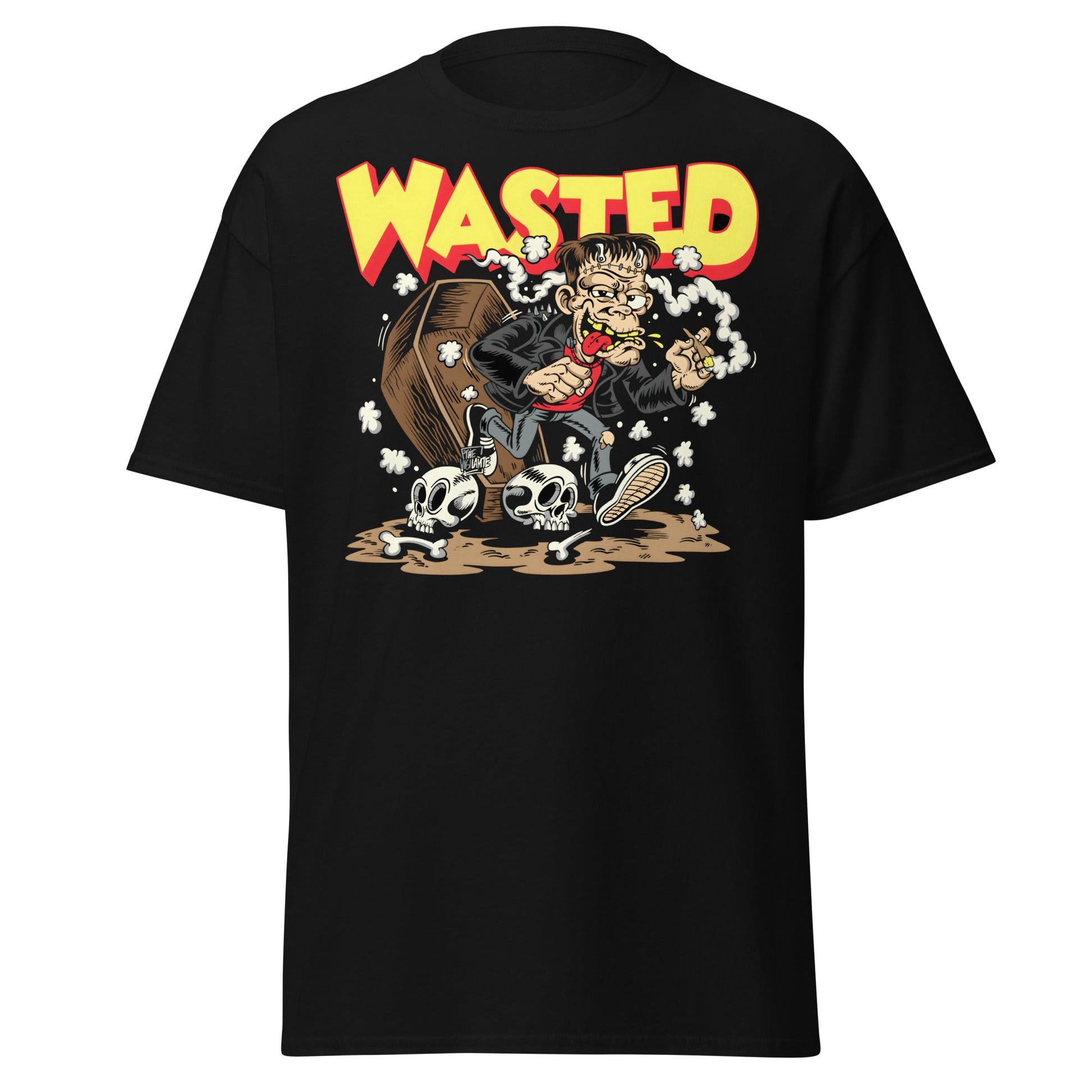 Wasted Frankenstein T-Shirt - Monster Punk Rock Tee - S - T-Shirts Online