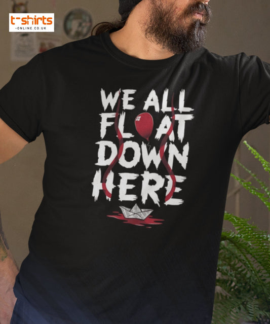 We All Float Down Here Horror T-Shirt - Black - T-Shirts Online