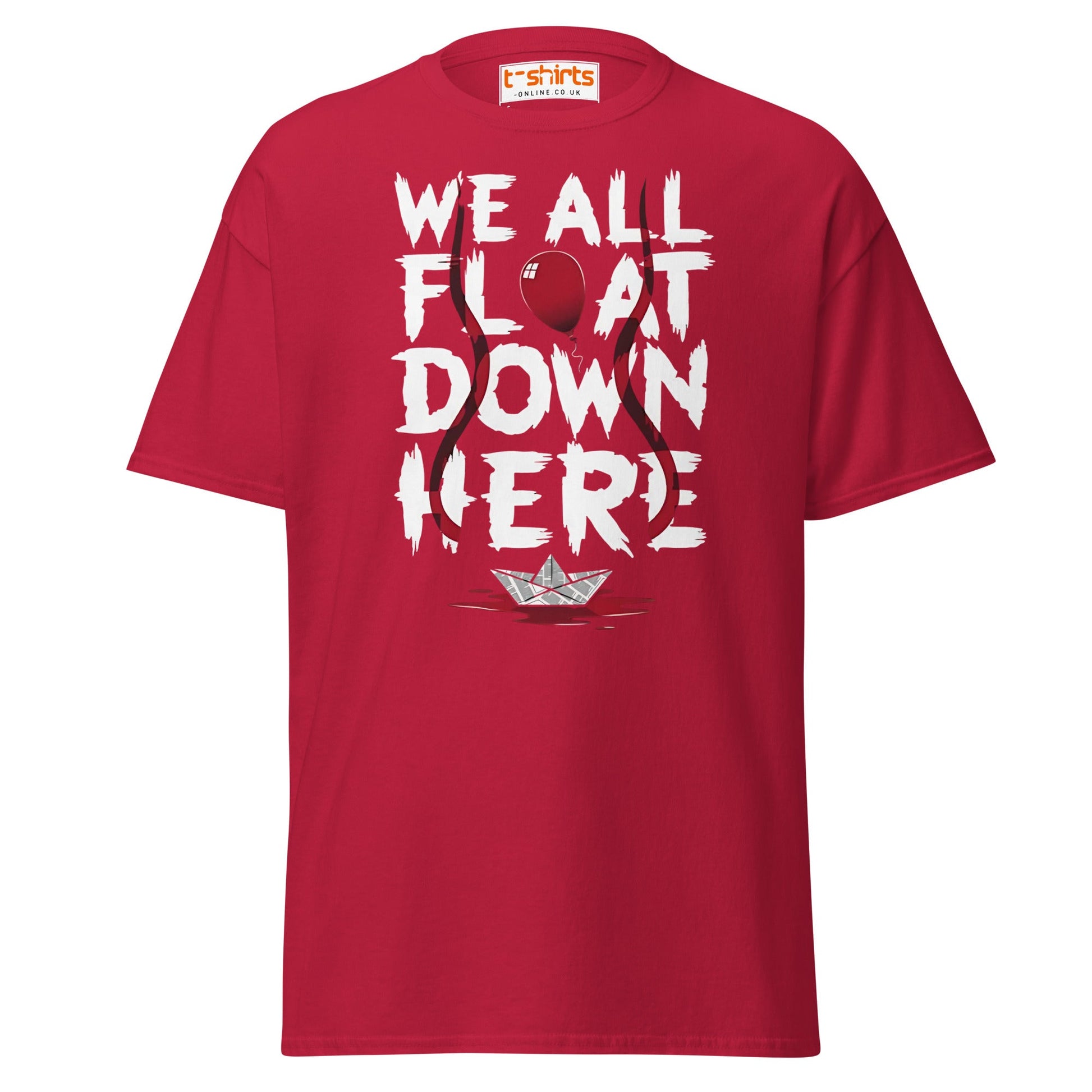 We All Float Down Here Horror T-Shirt - Cardinal - T-Shirts Online