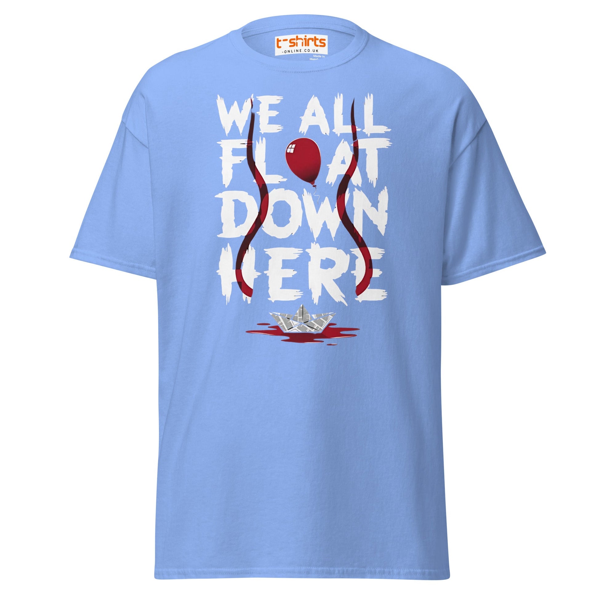 We All Float Down Here Horror T-Shirt - Carolina Blue - T-Shirts Online