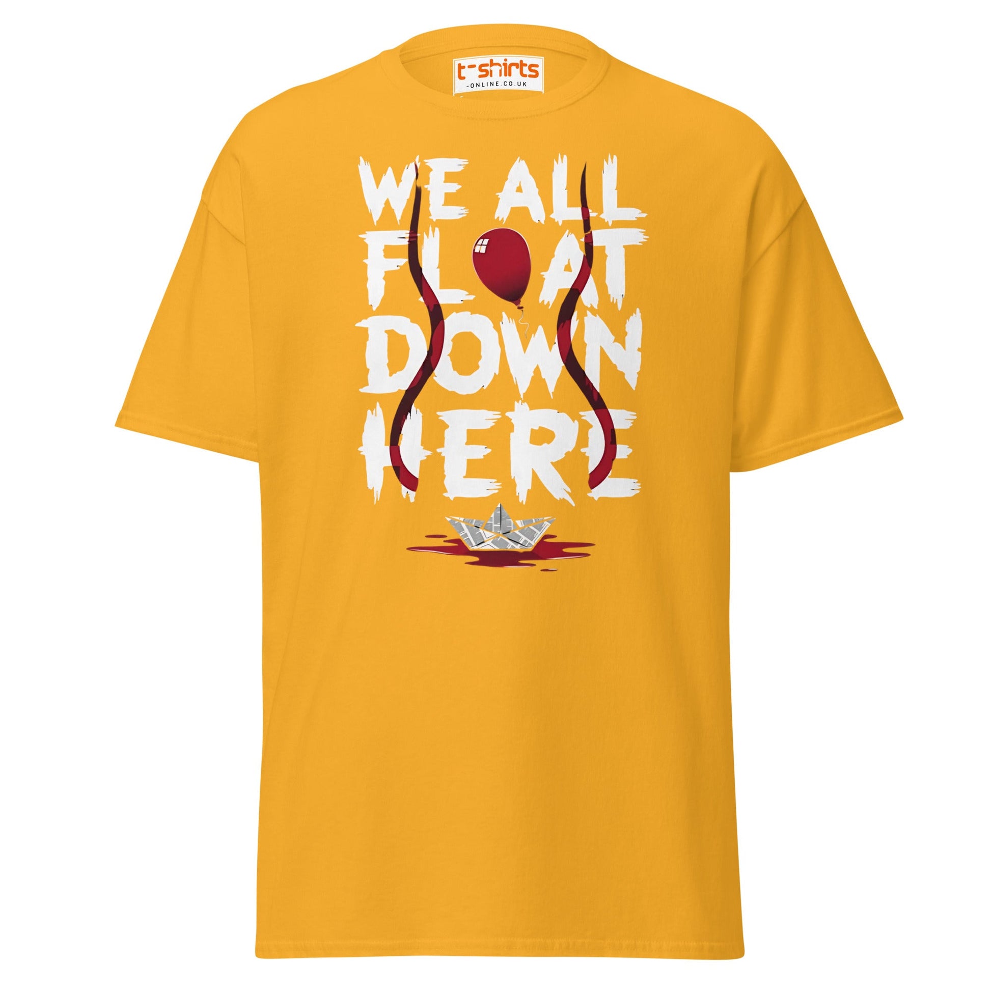 We All Float Down Here Horror T-Shirt - Gold - T-Shirts Online
