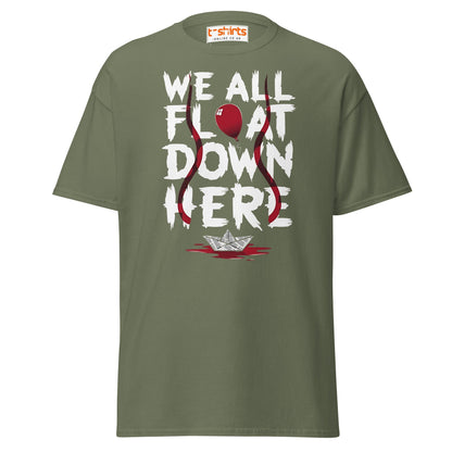 We All Float Down Here Horror T-Shirt - Military Green - T-Shirts Online