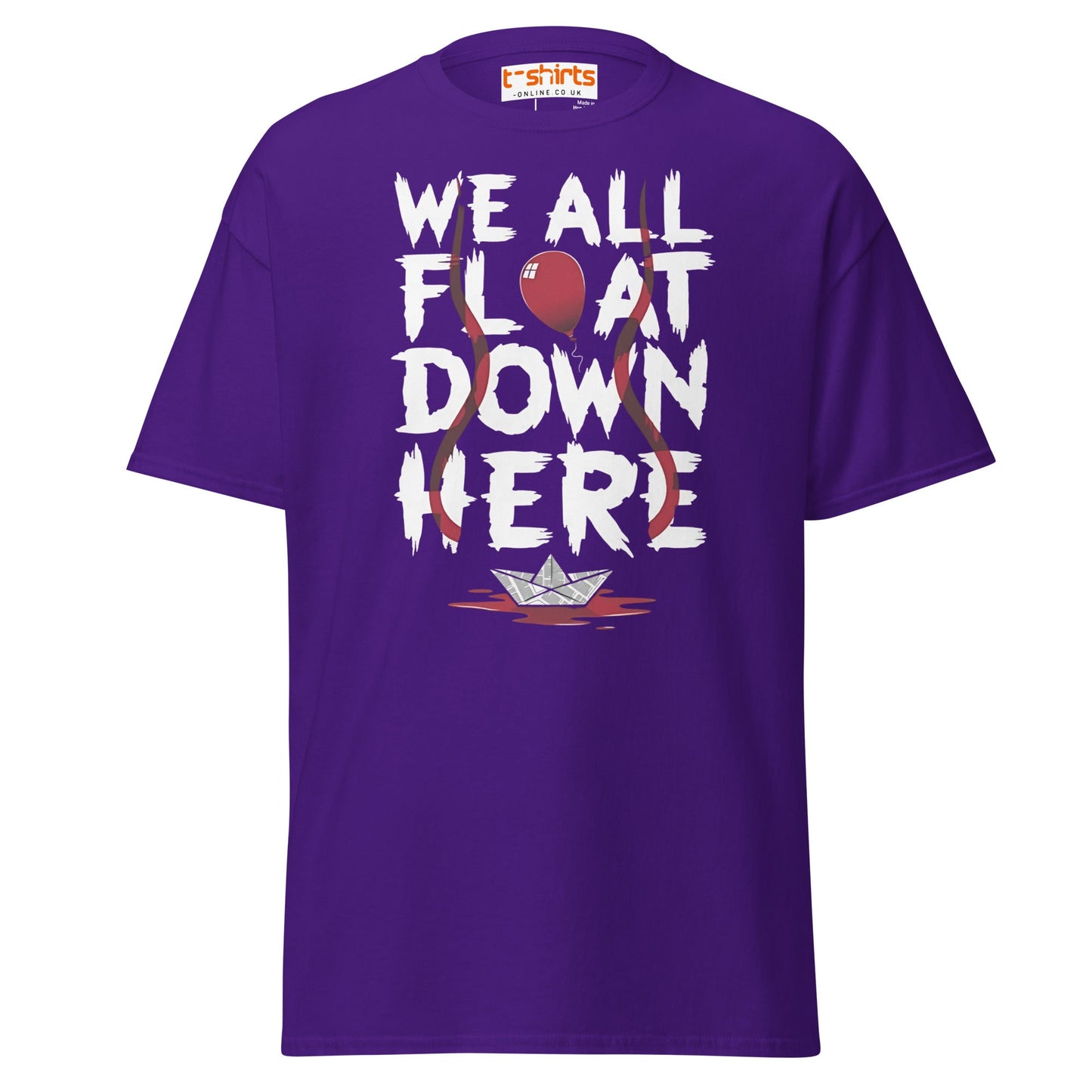 We All Float Down Here Horror T-Shirt - Purple - T-Shirts Online