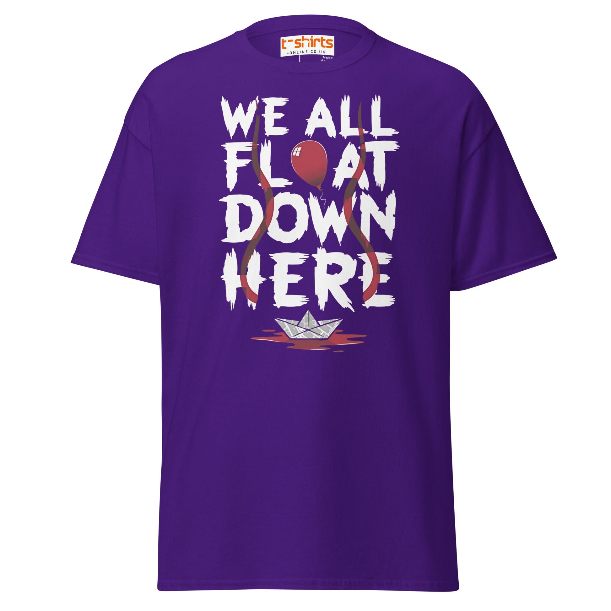We All Float Down Here Horror T-Shirt - Purple - T-Shirts Online