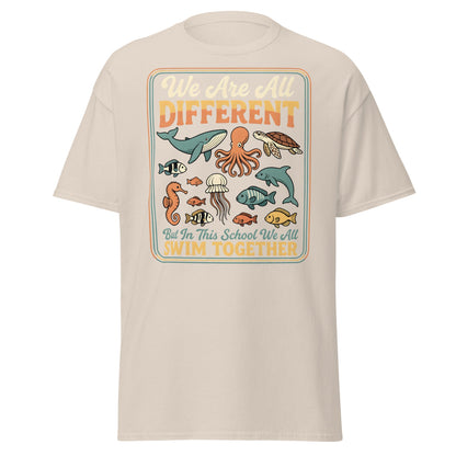 We Are All Different Swim Together T-Shirt | Ocean Unity Tee - Natural - T-Shirts Online