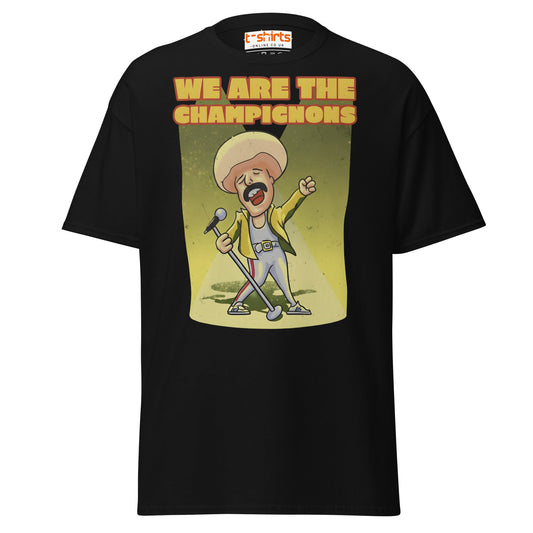 We Are The Champignons T-Shirt – Funny Mushroom Tee - Black - T-Shirts Online