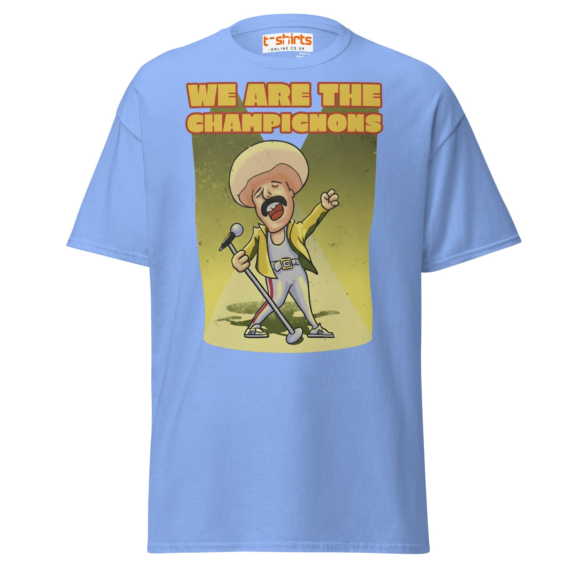 We Are The Champignons T-Shirt – Funny Mushroom Tee - Carolina Blue - T-Shirts Online