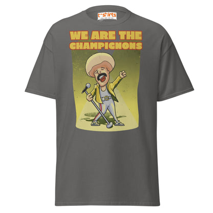 We Are The Champignons T-Shirt – Funny Mushroom Tee - Charcoal - T-Shirts Online