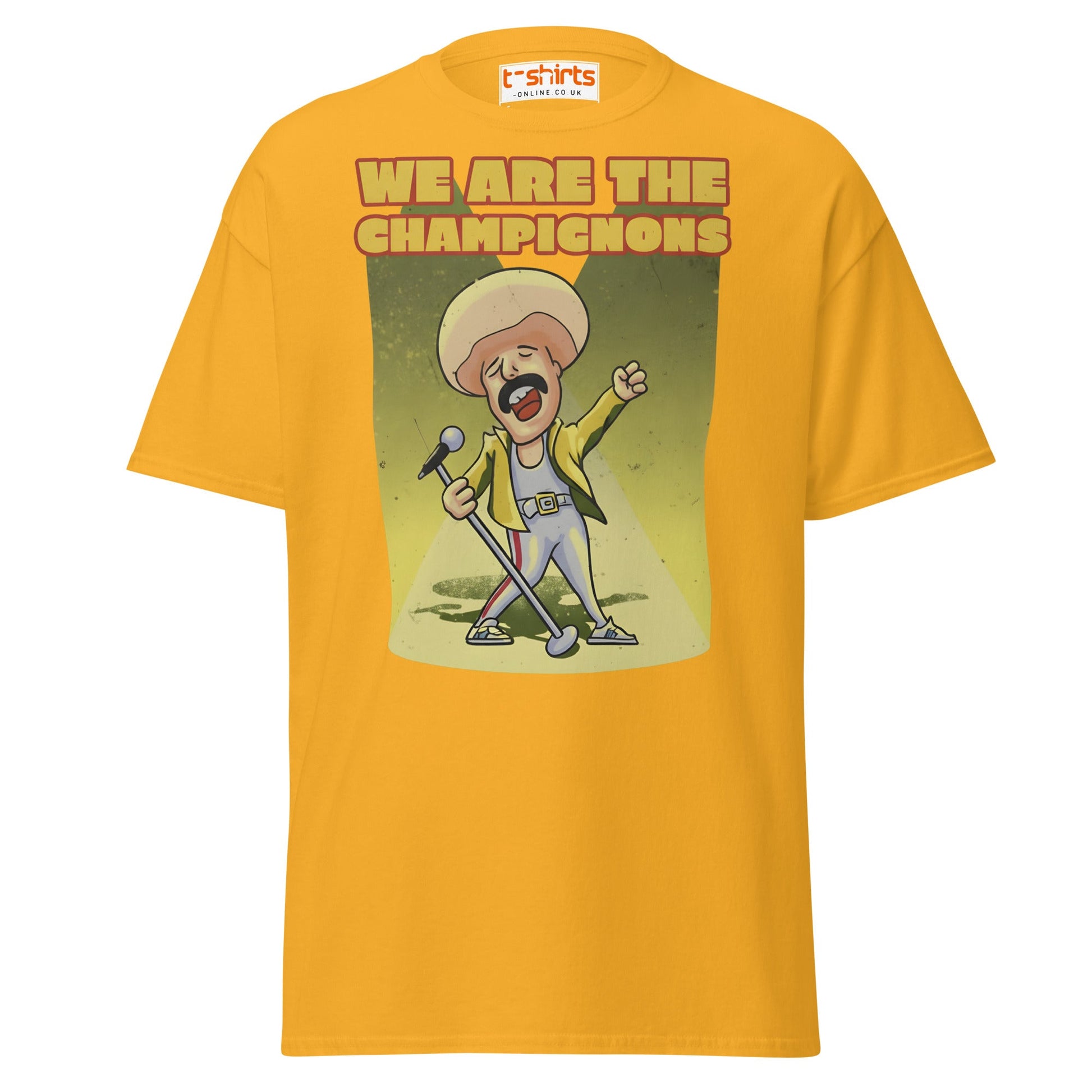 We Are The Champignons T-Shirt – Funny Mushroom Tee - Gold - T-Shirts Online