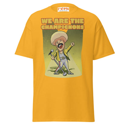 We Are The Champignons T-Shirt – Funny Mushroom Tee - Gold - T-Shirts Online
