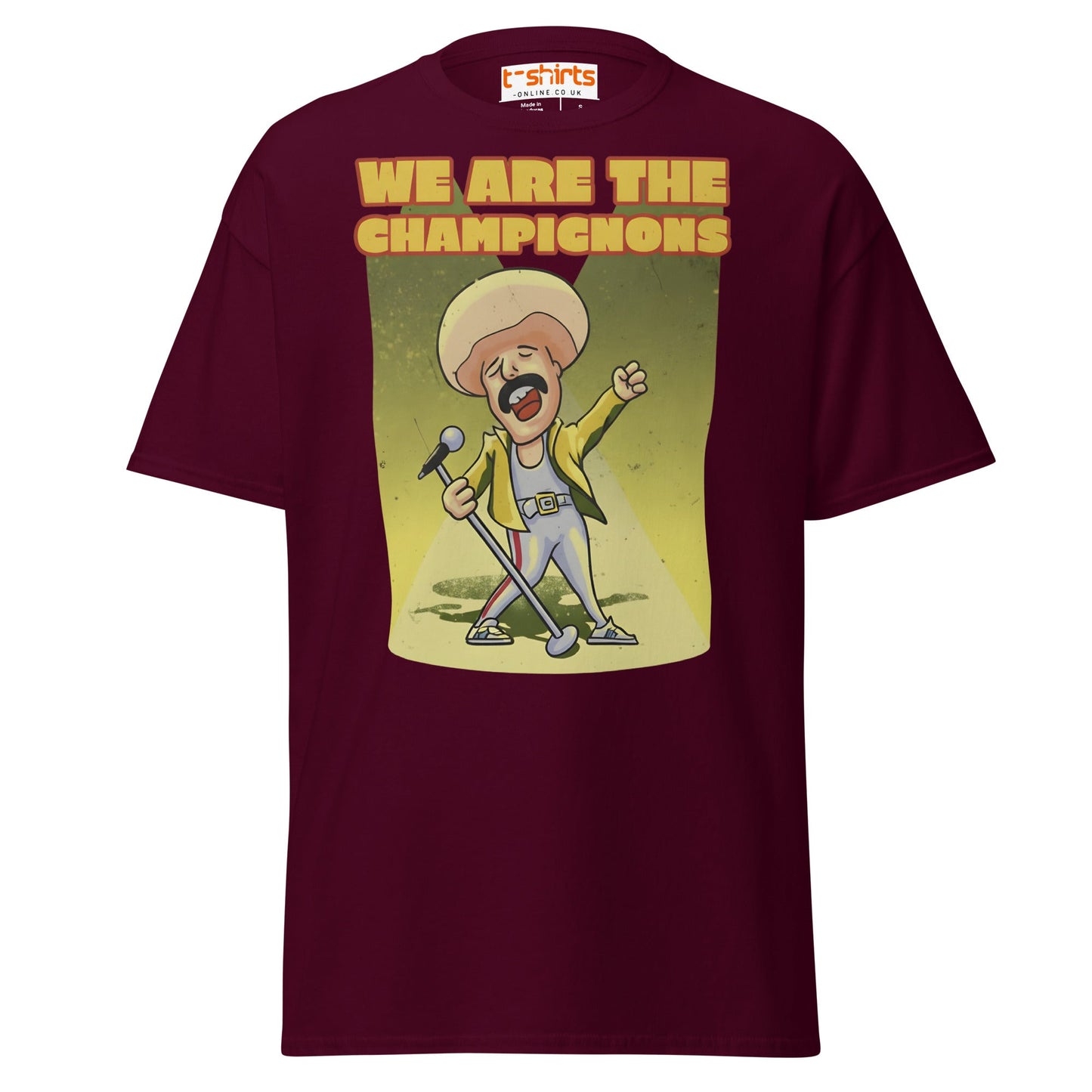 We Are The Champignons T-Shirt – Funny Mushroom Tee - Maroon - T-Shirts Online