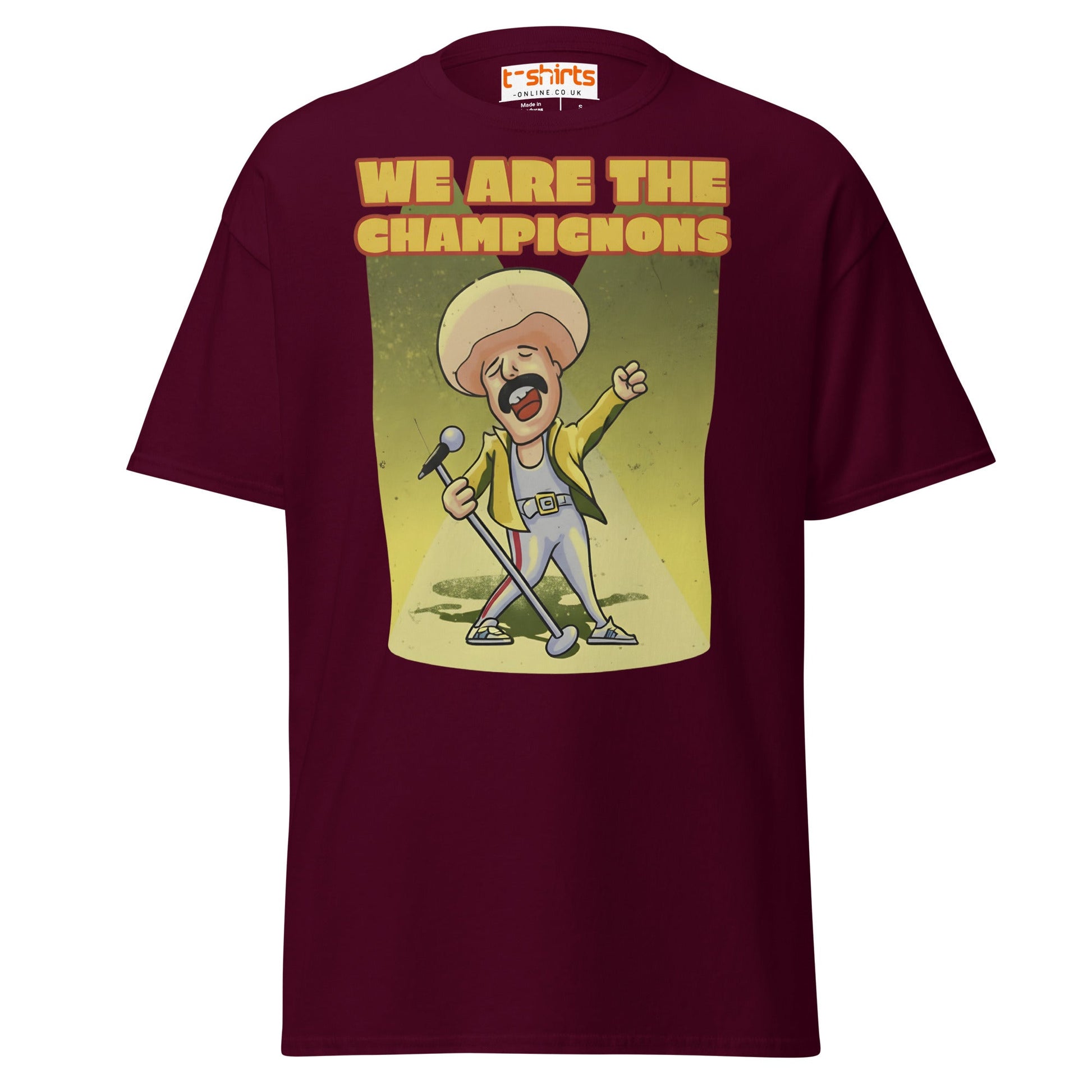 We Are The Champignons T-Shirt – Funny Mushroom Tee - Maroon - T-Shirts Online