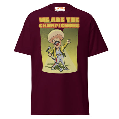We Are The Champignons T-Shirt – Funny Mushroom Tee - Maroon - T-Shirts Online