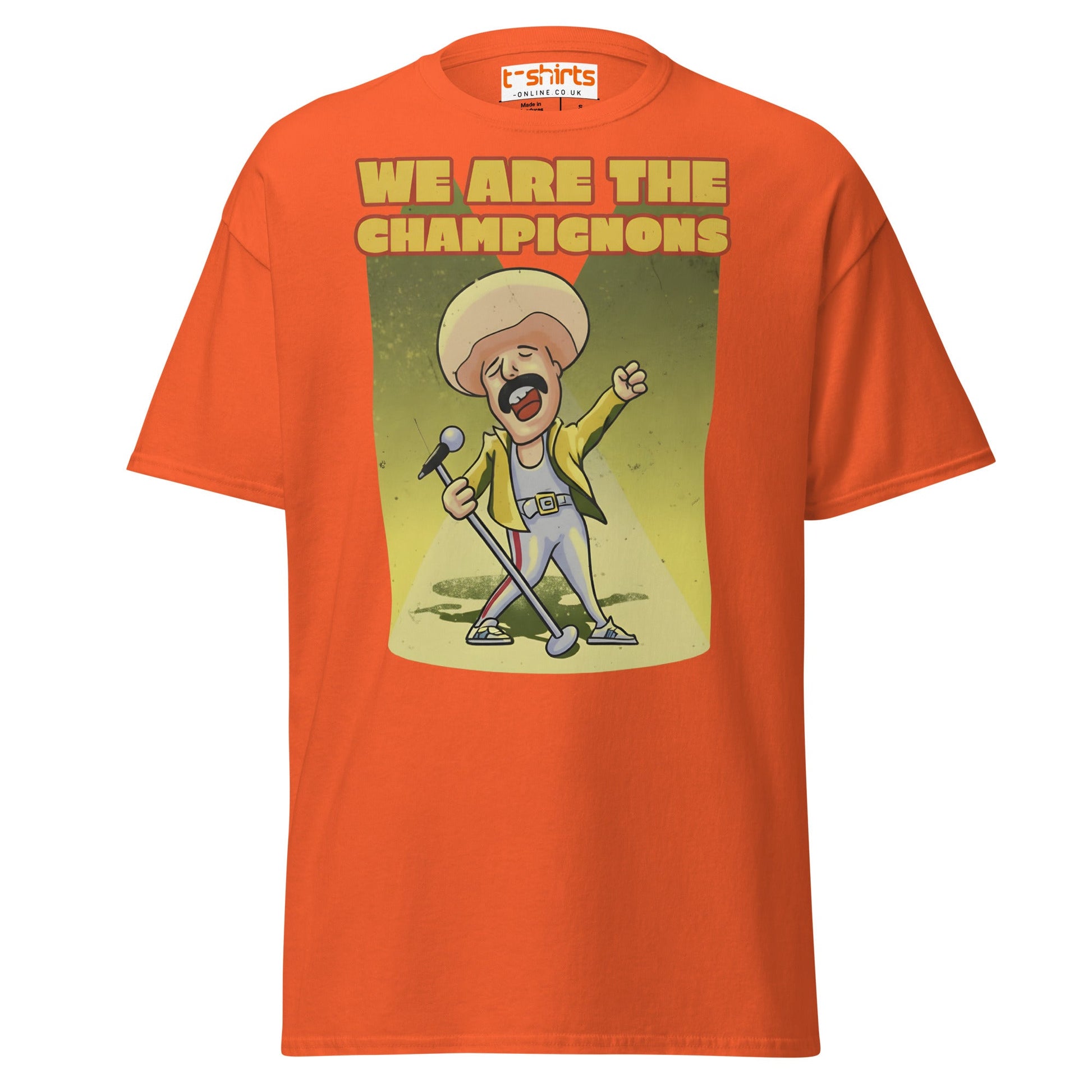 We Are The Champignons T-Shirt – Funny Mushroom Tee - Orange - T-Shirts Online