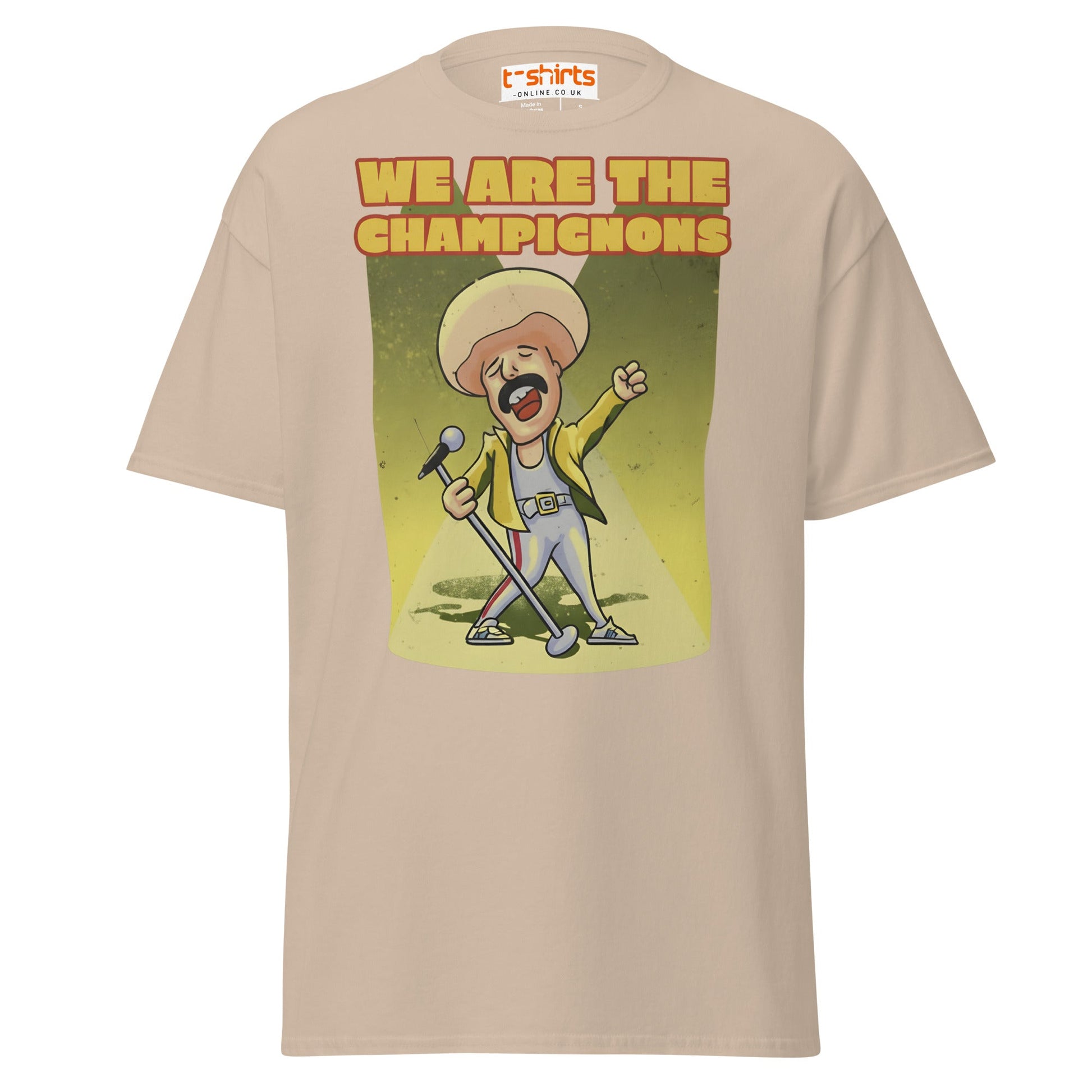We Are The Champignons T-Shirt – Funny Mushroom Tee - Sand - T-Shirts Online