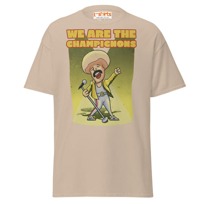 We Are The Champignons T-Shirt – Funny Mushroom Tee - Sand - T-Shirts Online