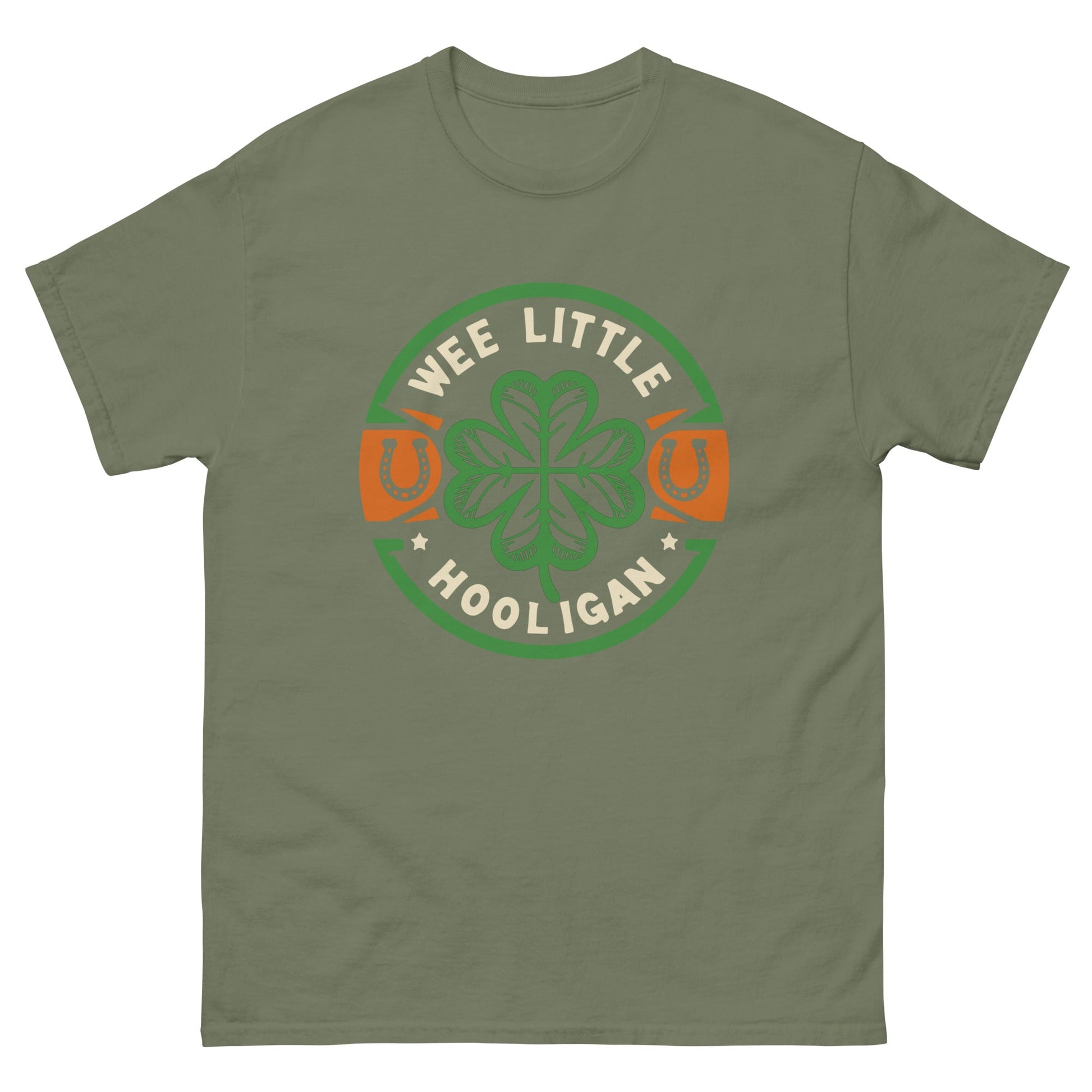 We Little Hooligan | St Patricks Day T-Shirt - Military Green - T-Shirts Online