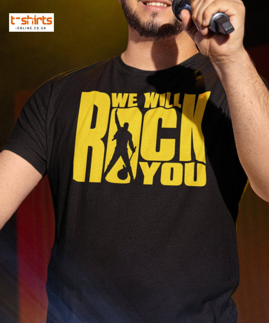 We Will Rock You T-Shirt – Classic Rock Band Tee - Black - T-Shirts Online