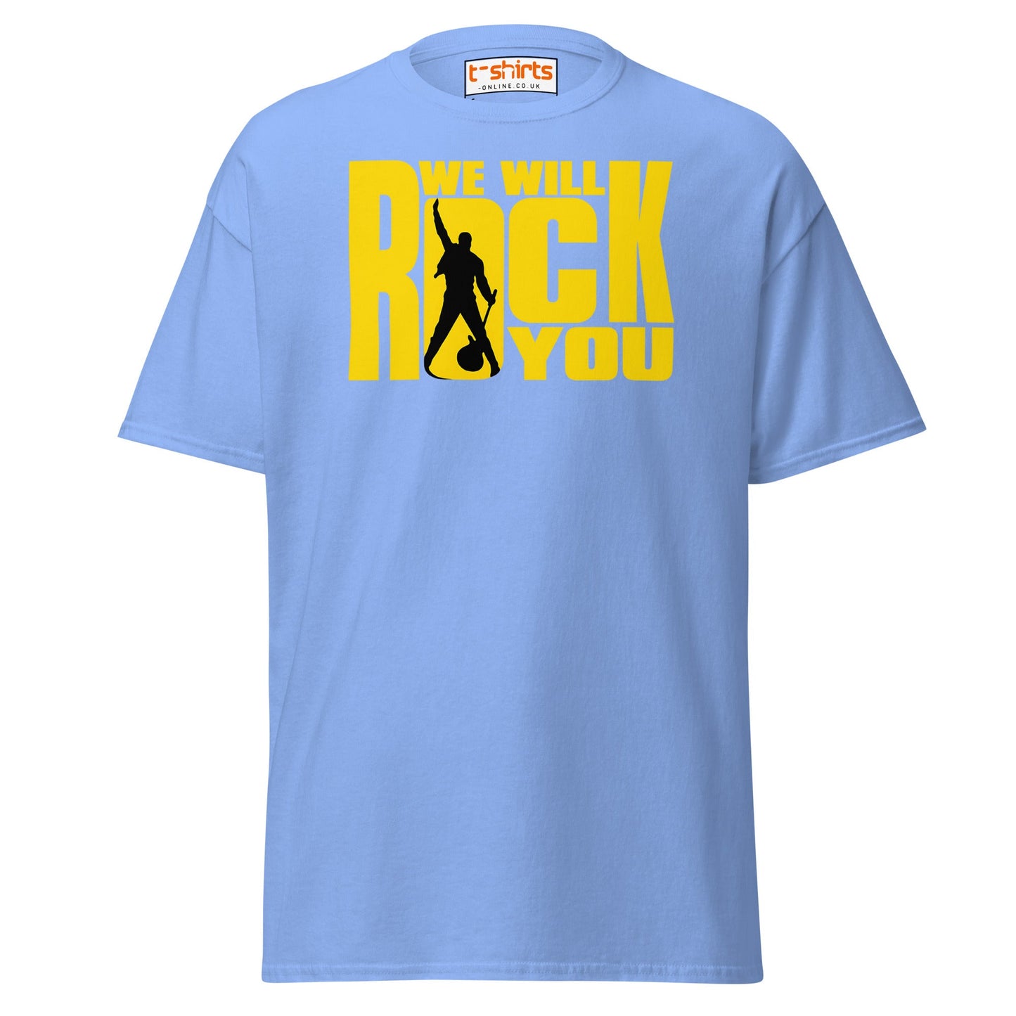 We Will Rock You T-Shirt – Classic Rock Band Tee - Carolina Blue - T-Shirts Online