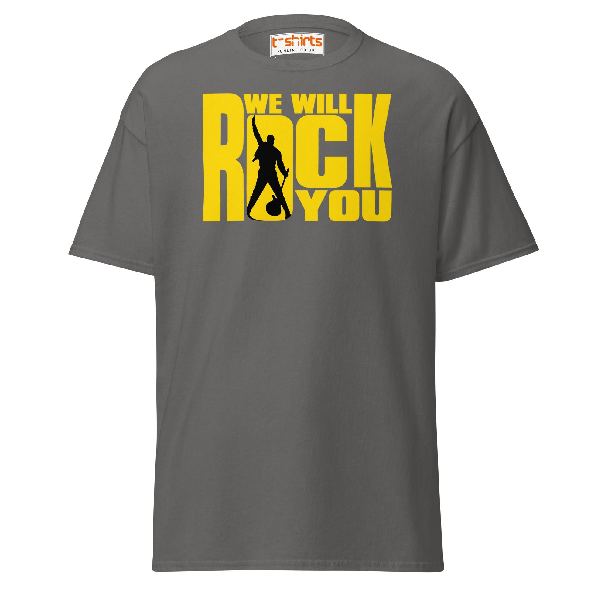 We Will Rock You T-Shirt – Classic Rock Band Tee - Charcoal - T-Shirts Online