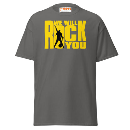We Will Rock You T-Shirt – Classic Rock Band Tee - Charcoal - T-Shirts Online