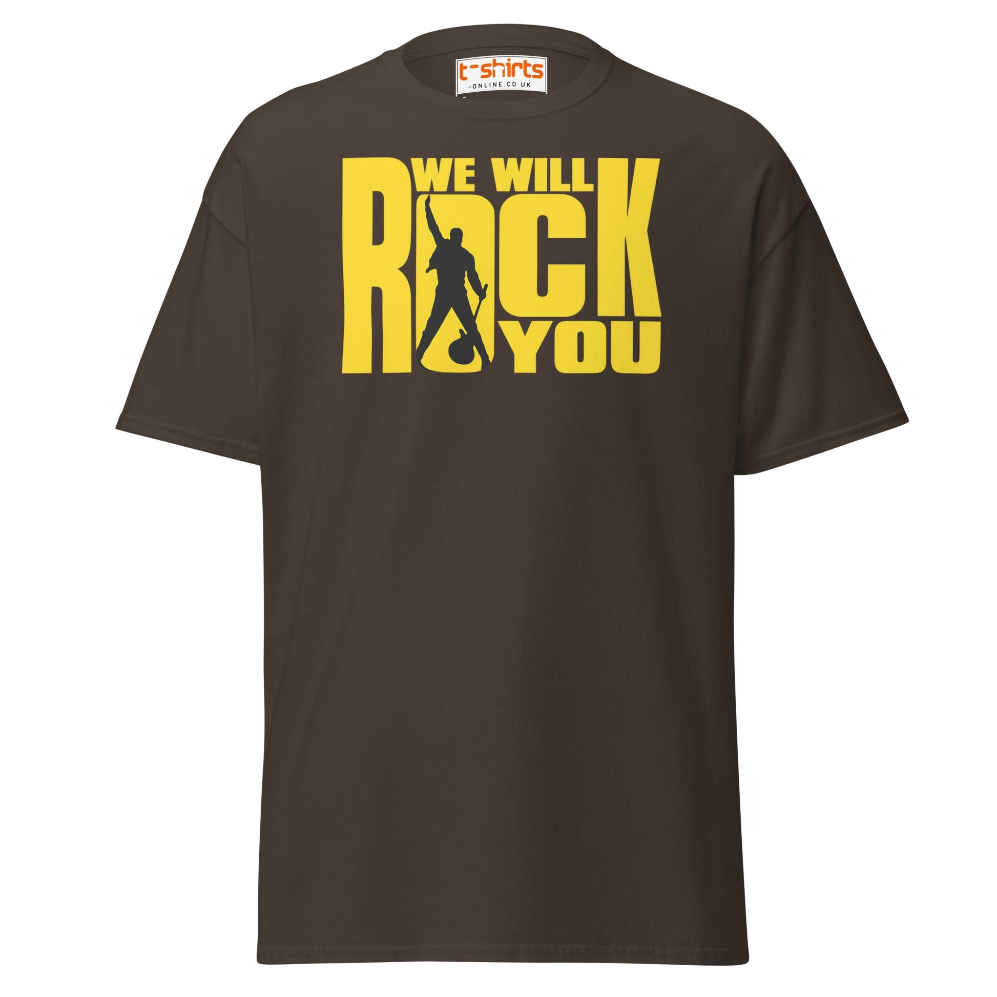 We Will Rock You T-Shirt – Classic Rock Band Tee - Dark Chocolate - T-Shirts Online