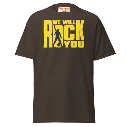 We Will Rock You T-Shirt – Classic Rock Band Tee - Dark Chocolate - T-Shirts Online