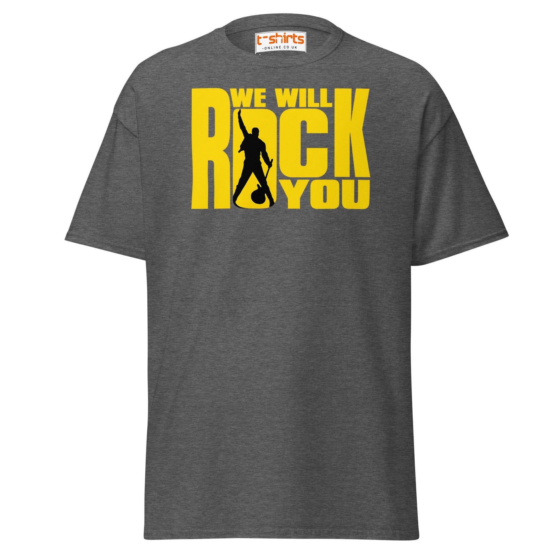 We Will Rock You T-Shirt – Classic Rock Band Tee - Dark Heather - T-Shirts Online