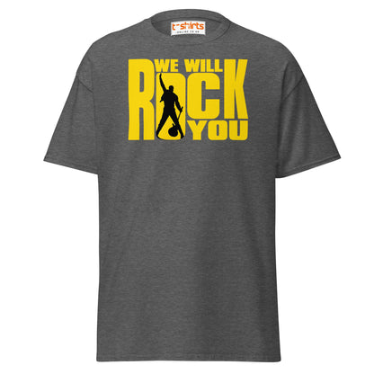 We Will Rock You T-Shirt – Classic Rock Band Tee - Dark Heather - T-Shirts Online