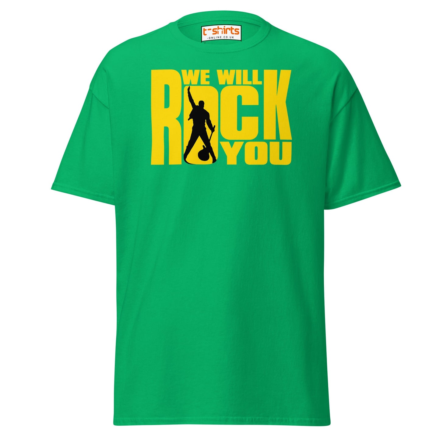 We Will Rock You T-Shirt – Classic Rock Band Tee - Irish Green - T-Shirts Online