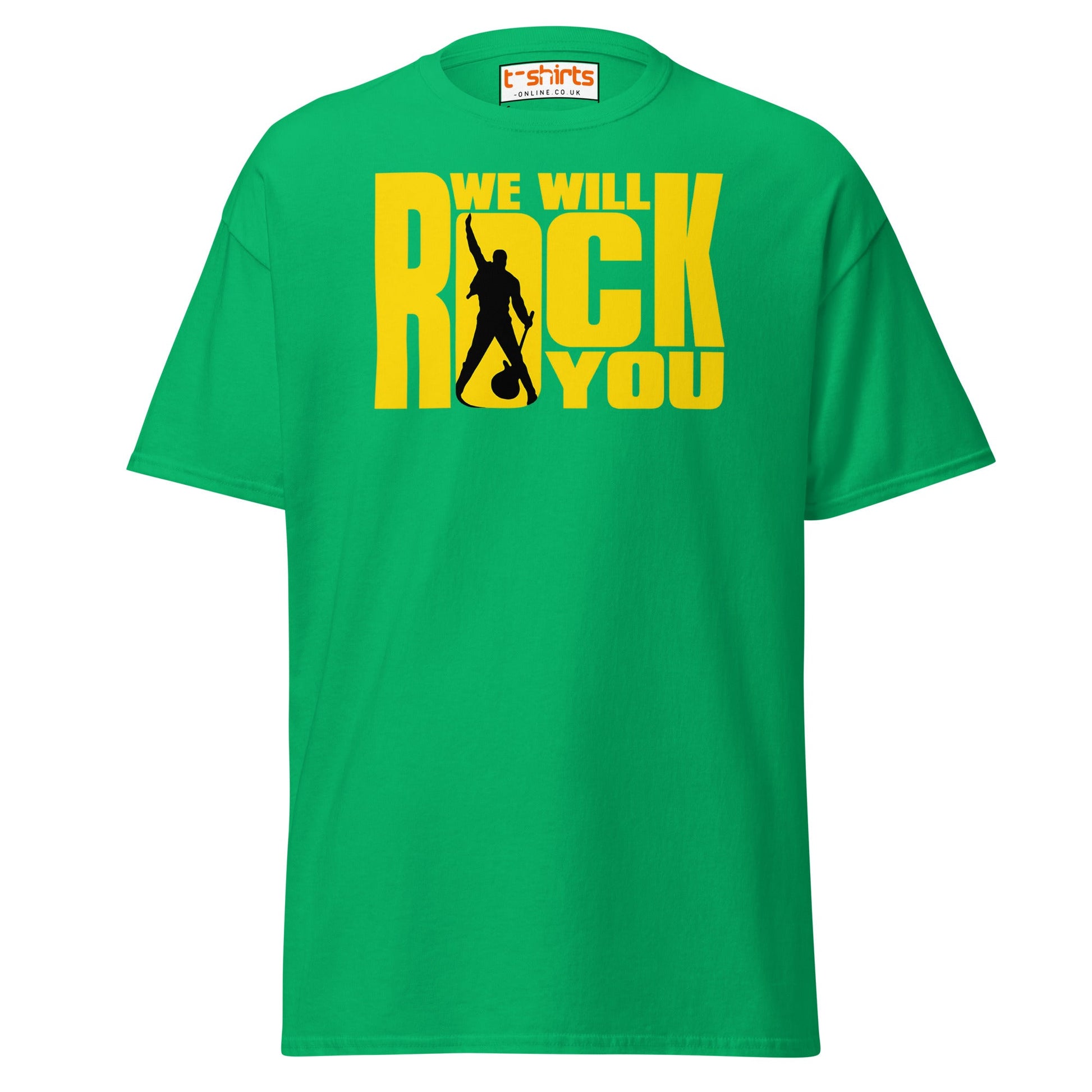 We Will Rock You T-Shirt – Classic Rock Band Tee - Irish Green - T-Shirts Online