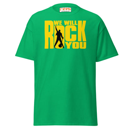 We Will Rock You T-Shirt – Classic Rock Band Tee - Irish Green - T-Shirts Online