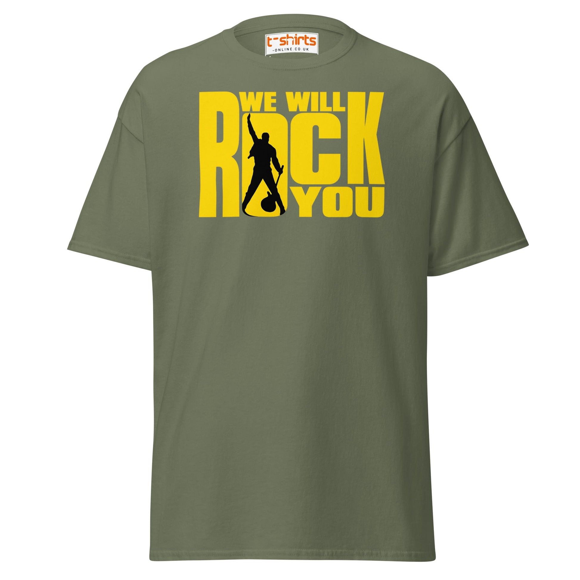 We Will Rock You T-Shirt – Classic Rock Band Tee - Military Green - T-Shirts Online