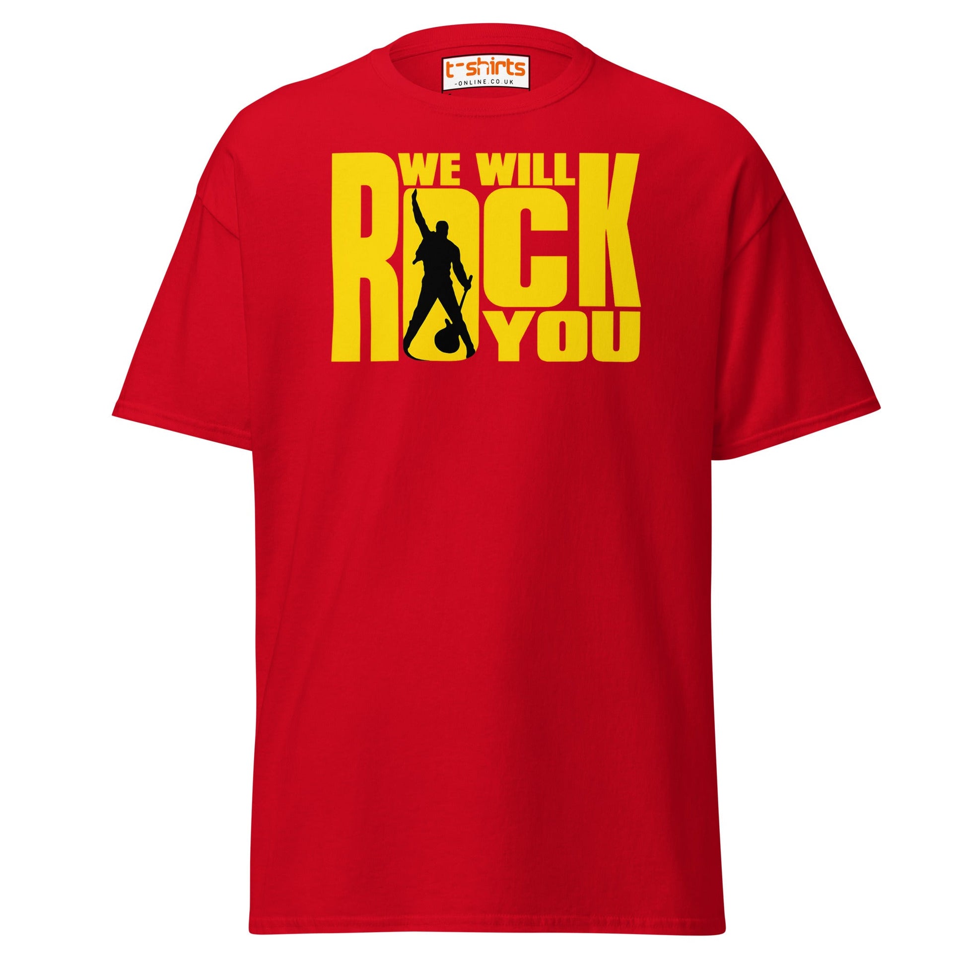 We Will Rock You T-Shirt – Classic Rock Band Tee - Red - T-Shirts Online