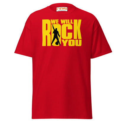 We Will Rock You T-Shirt – Classic Rock Band Tee - Red - T-Shirts Online