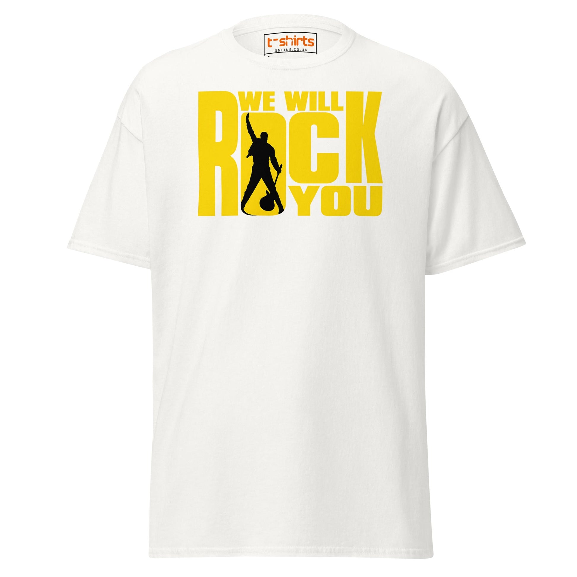 We Will Rock You T-Shirt – Classic Rock Band Tee - White - T-Shirts Online