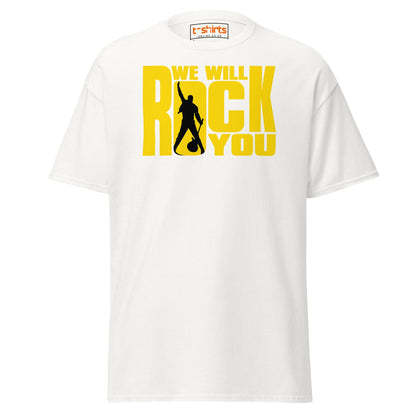 We Will Rock You T-Shirt – Classic Rock Band Tee - White - T-Shirts Online