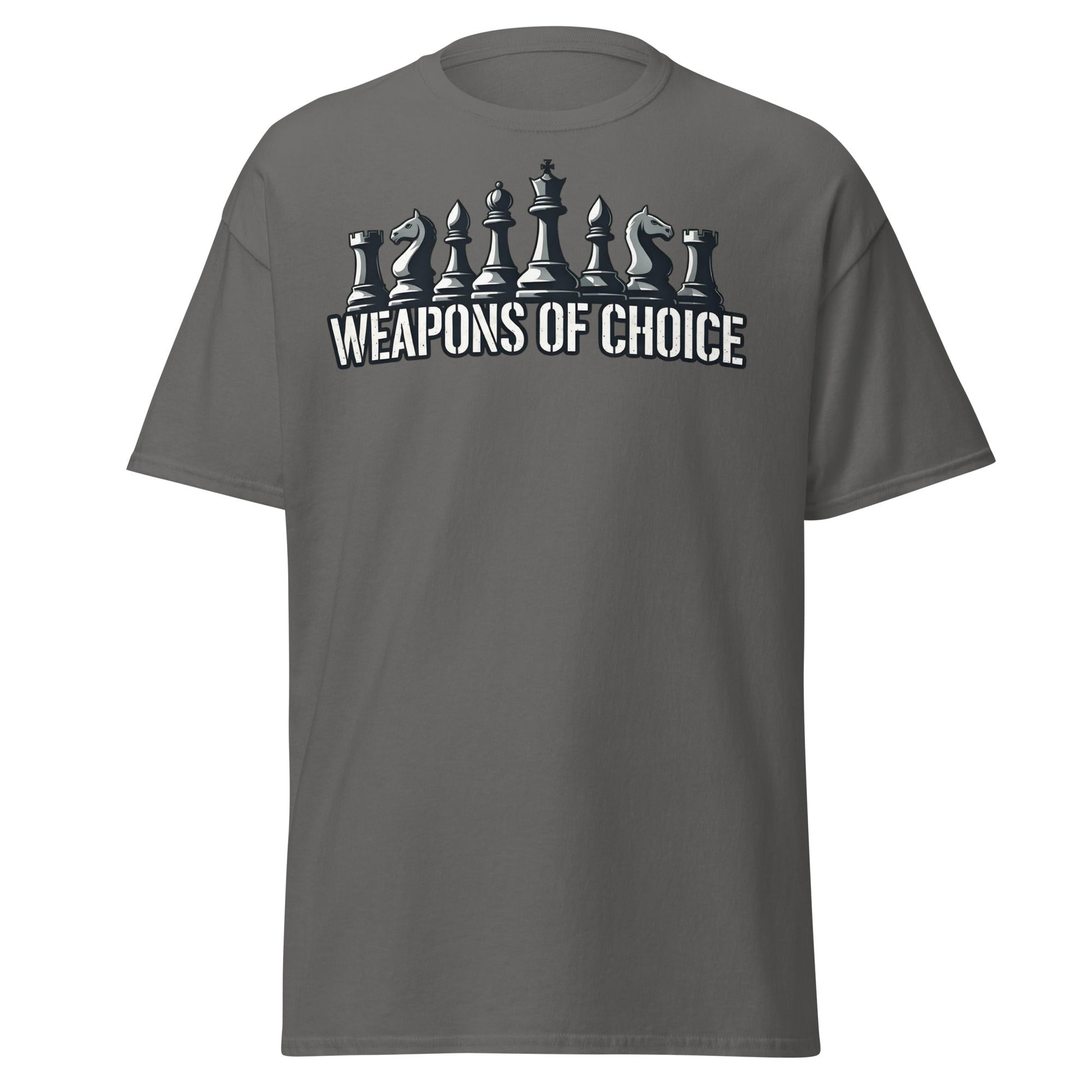 Weapons of Choice Chess T-Shirt | Tactical Chess Graphic Tee - Charcoal - T-Shirts Online