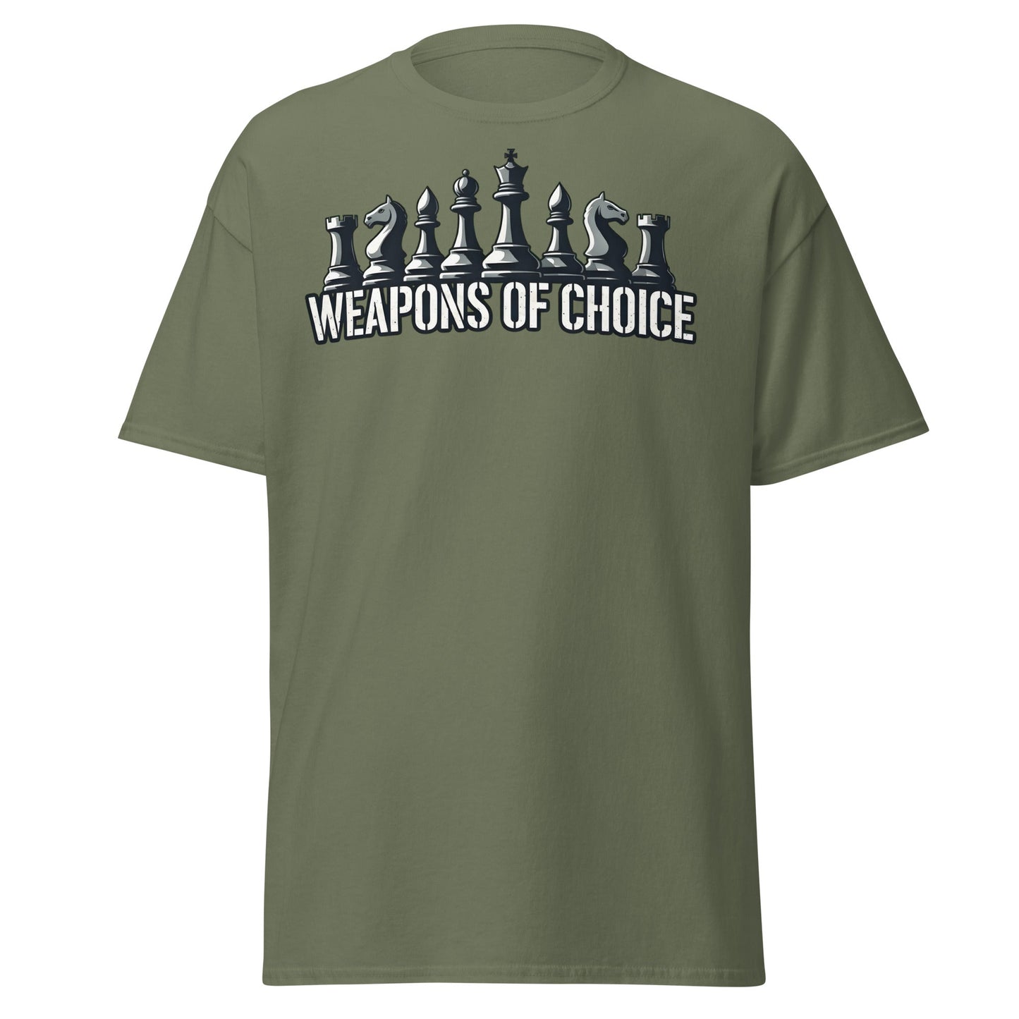 Weapons of Choice Chess T-Shirt | Tactical Chess Graphic Tee - Military Green - T-Shirts Online