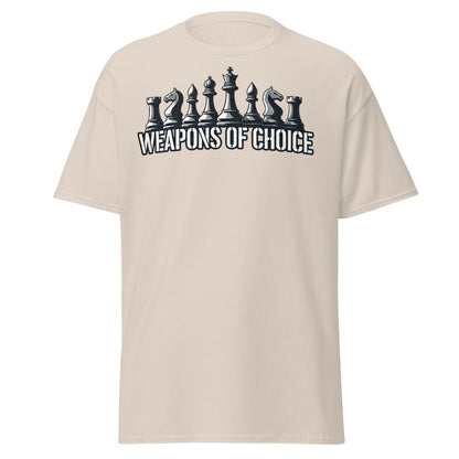 Weapons of Choice Chess T-Shirt | Tactical Chess Graphic Tee - Natural - T-Shirts Online