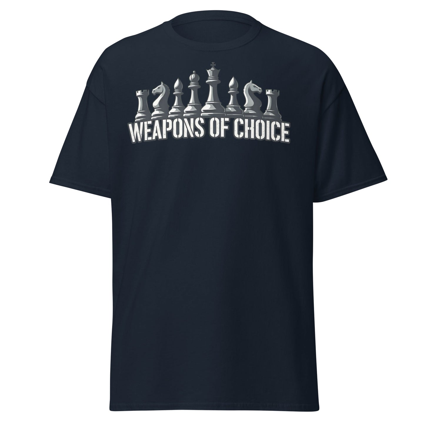 Weapons of Choice Chess T-Shirt | Tactical Chess Graphic Tee - Navy - T-Shirts Online