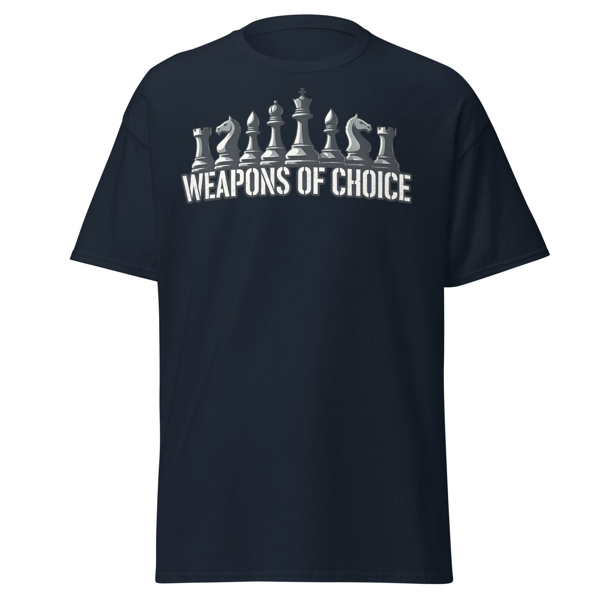 Weapons of Choice Chess T-Shirt | Tactical Chess Graphic Tee - Navy - T-Shirts Online