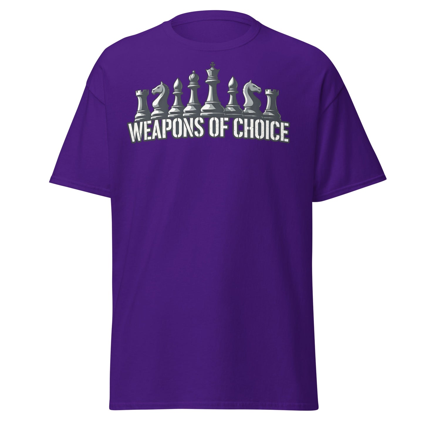 Weapons of Choice Chess T-Shirt | Tactical Chess Graphic Tee - Purple - T-Shirts Online