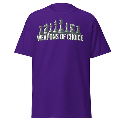 Weapons of Choice Chess T-Shirt | Tactical Chess Graphic Tee - Purple - T-Shirts Online
