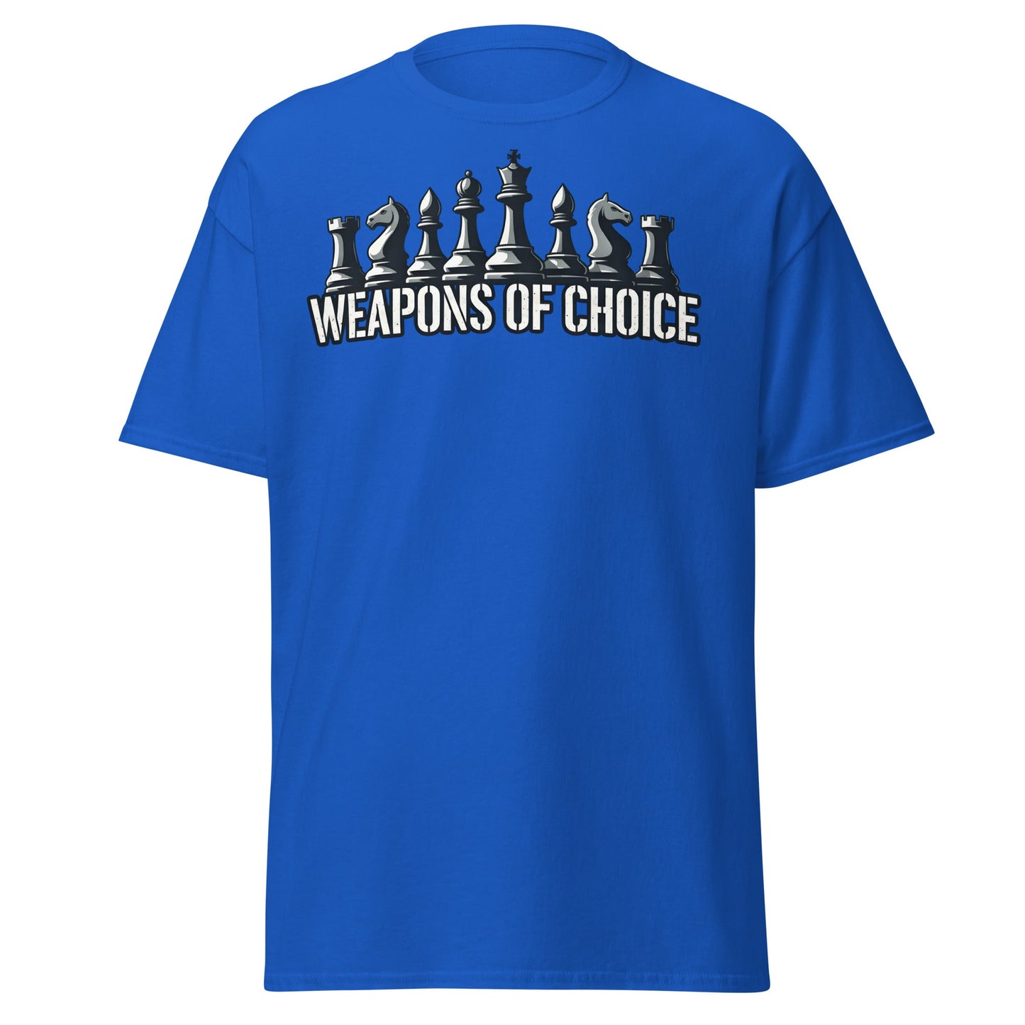 Weapons of Choice Chess T-Shirt | Tactical Chess Graphic Tee - Royal - T-Shirts Online
