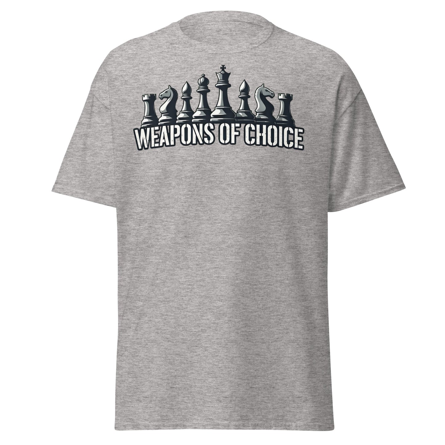 Weapons of Choice Chess T-Shirt | Tactical Chess Graphic Tee - Sport Grey - T-Shirts Online