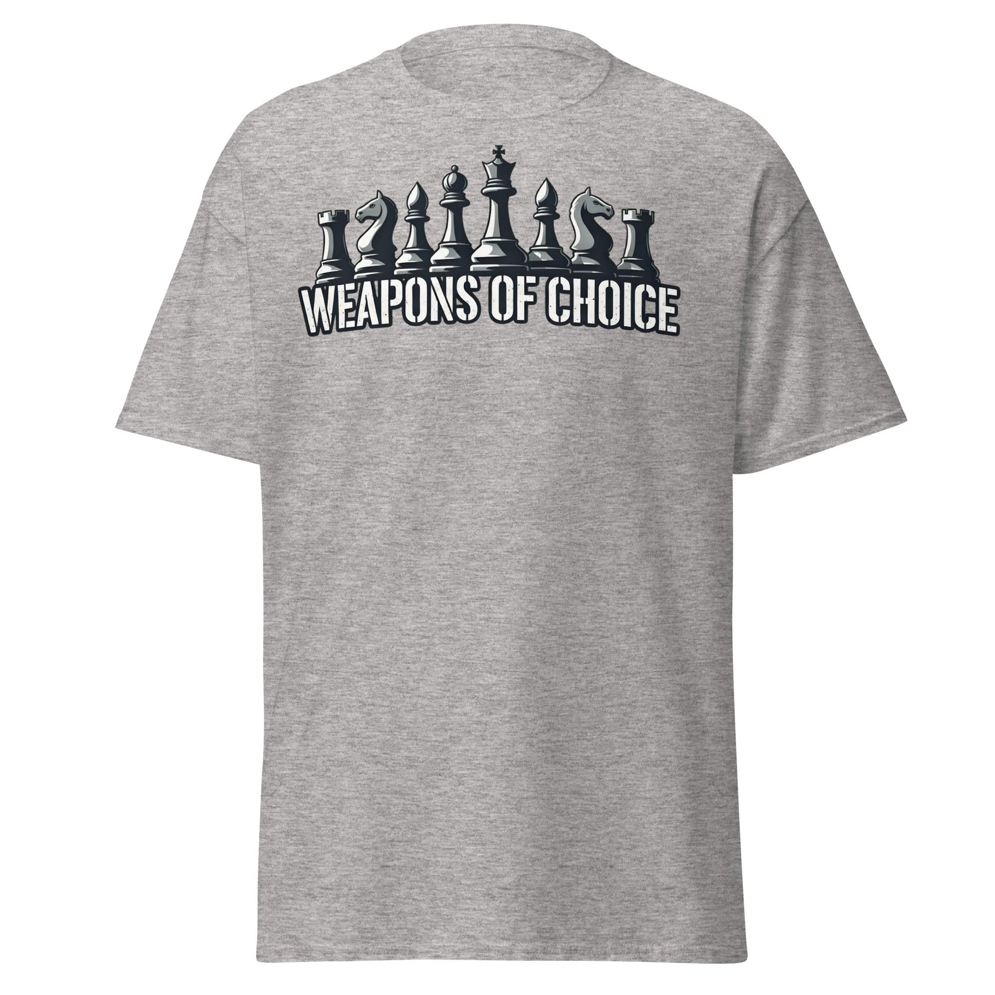 Weapons of Choice Chess T-Shirt | Tactical Chess Graphic Tee - Sport Grey - T-Shirts Online