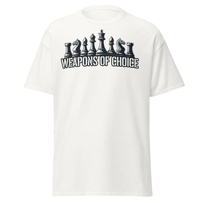 Weapons of Choice Chess T-Shirt | Tactical Chess Graphic Tee - White - T-Shirts Online