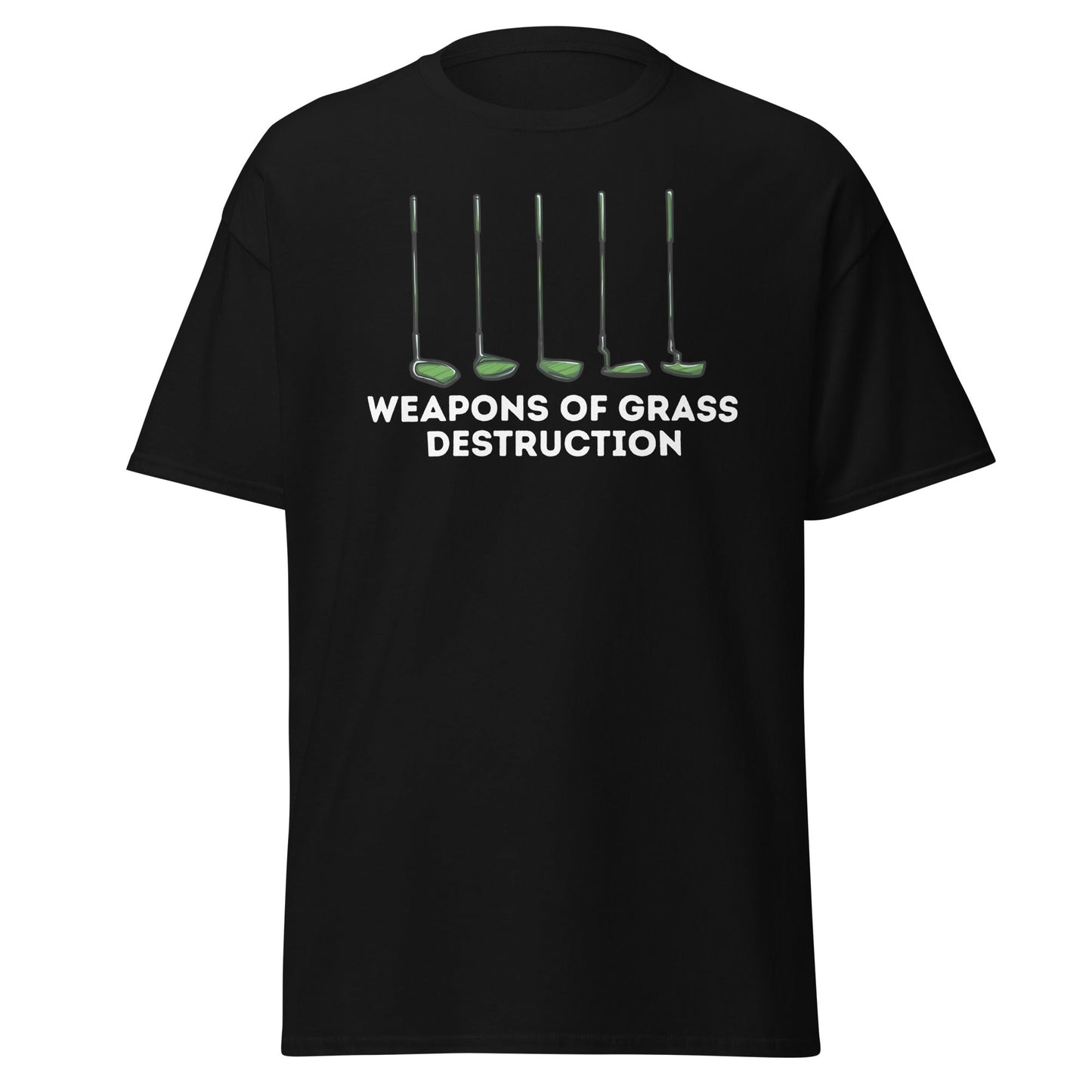 Weapons of Grass Destruction T-Shirt - Funny Golf Tee - Black - T-Shirts Online
